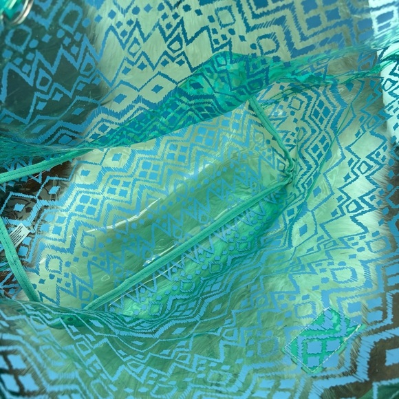 Pink Victoria’s Secret Teal Patterned Tote Bag - Picture 5 of 9